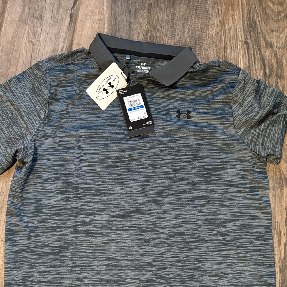 Under Armour Men's Black and Gray Polo Shirt